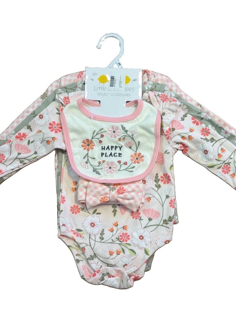 Little Chickadees Baby Girls Bodysuits & Accessory Pack - 6/9 Months